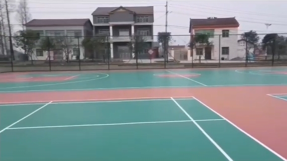 湖北钟祥硅PU篮球场