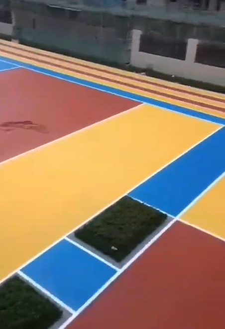 湖北武汉东西湖三色全塑型自结纹运动场